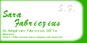 sara fabriczius business card